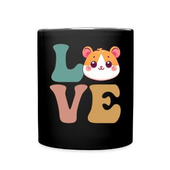 Cute Hamster Hammy - Full Colour Mug - black - Front