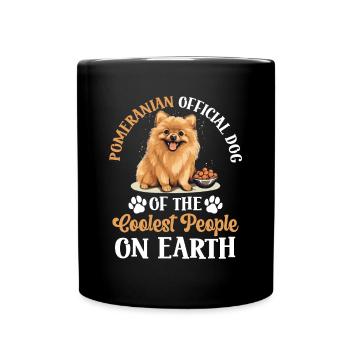 Pomeranian Pom Dog Pom-Pom Official Dog - Full Colour Mug - black - Front