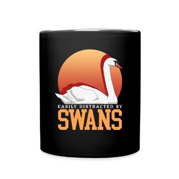 Schwäne Schwanenliebhaber Schwan Geschenk - Tasse einfarbig - Schwarz - Vorne