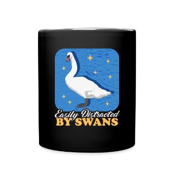 Schwan Schwanenliebhaber Schwäne Geschenk - Tasse einfarbig - Schwarz - Vorne