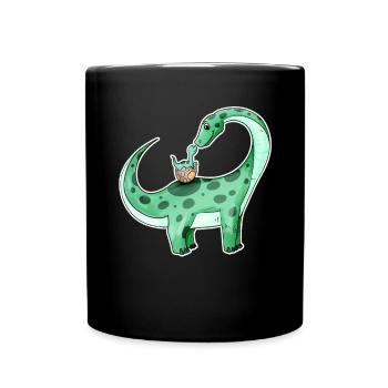 Dinosaure avec bébé dinosaure - Dino - Mug uni - noir - Devant