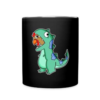 Huhn Dinosaurier Kostüm - Tasse einfarbig - Schwarz - Vorne