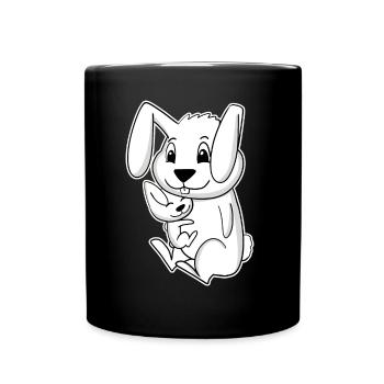 Bunny Family - Lapin avec bébé - Mug uni - noir - Devant