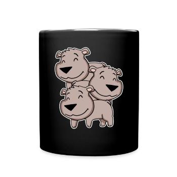 Brown Bear Motif Bear - Full Colour Mug - black - Front
