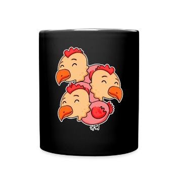 Cute Chickens - Chicken Motif - Full Colour Mug - black - Front