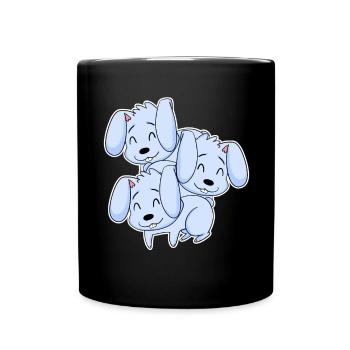 Motif de lapin - Mug uni - noir - Devant