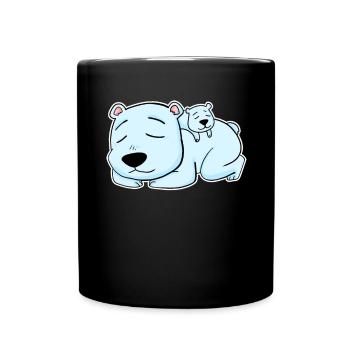 Famille d’ours - Ours avec bébé - Mug uni - noir - Devant