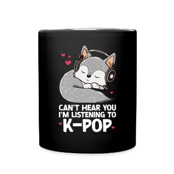 Je ne t’entends pas, j’écoute des produits Kpop - Mug uni - noir - Devant