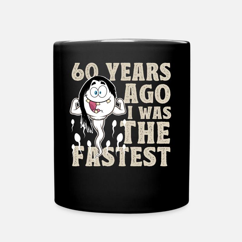 60th Birthday Funny Gift Idea - Full Colour Mug - black