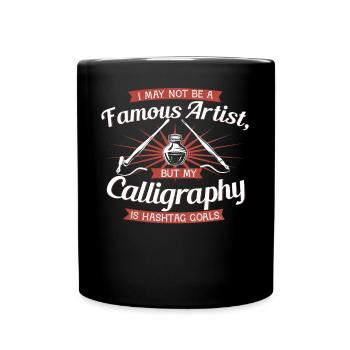 Ma calligraphie est un hashtag. - Mug uni - noir - Devant