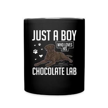 Chien Labrador Retriever chocolat - Mug uni - noir - Devant