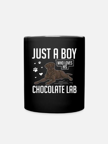 Chocolate Labrador Retriever Dog - Full Colour Mug - black