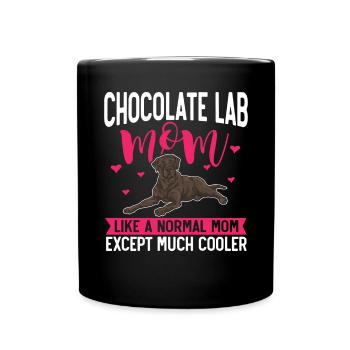 Chien Labrador Retriever chocolat - Mug uni - noir - Devant