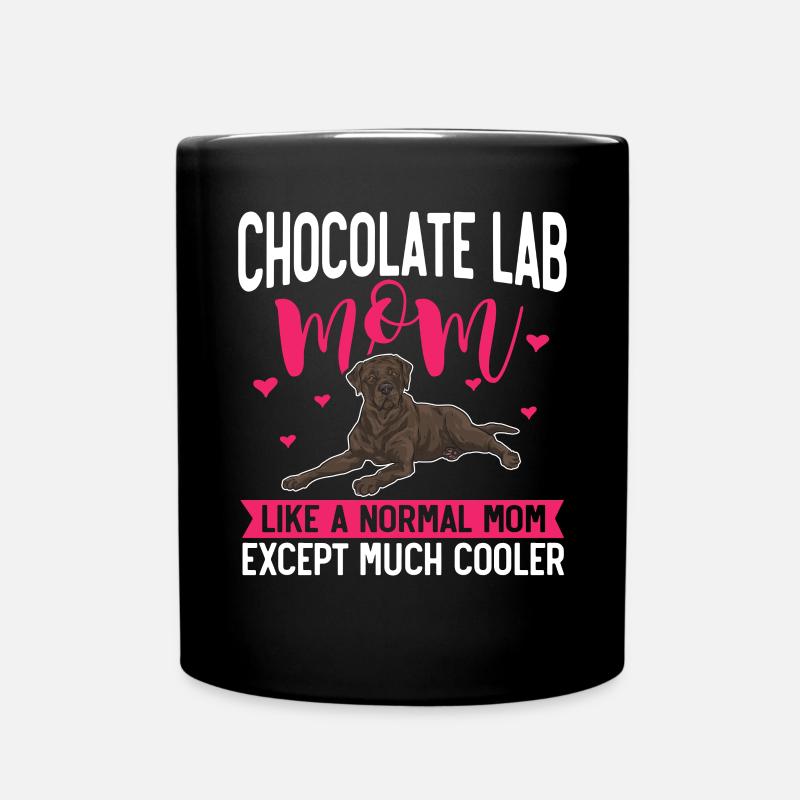 Chocolate Labrador Retriever dog - Full Colour Mug - black