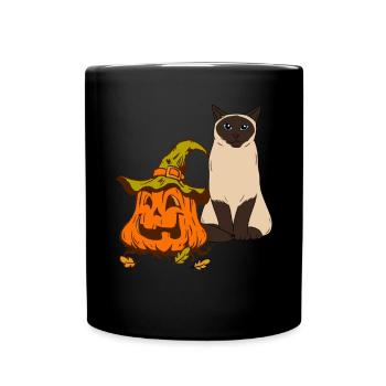 Siamkatze - Tasse einfarbig - Schwarz - Vorne