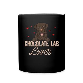 Chocolate Labrador Retriever Hund - Tasse einfarbig - Schwarz - Vorne