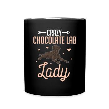 Chien Labrador Retriever chocolat - Mug uni - noir - Devant