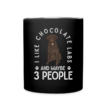 Chien Labrador Retriever chocolat - Mug uni - noir - Devant