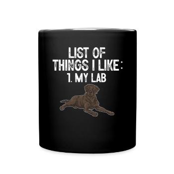 Chien Labrador Retriever chocolat - Mug uni - noir - Devant