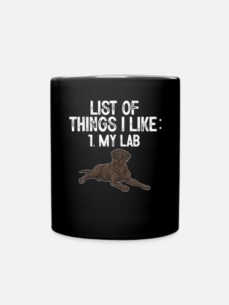 Chocolate Labrador Retriever Dog - Full Colour Mug - black