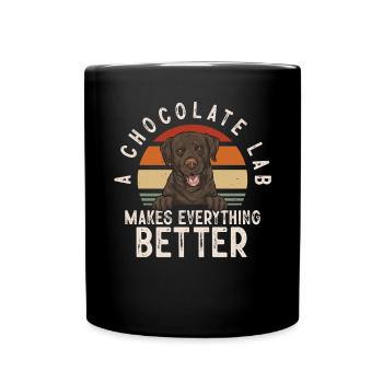 Chien Labrador Retriever chocolat - Mug uni - noir - Devant