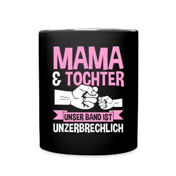 Mutter Muttertag Mama und Tochter - Tasse einfarbig - Schwarz - Vorne