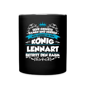 Lennart Name Design - Tasse einfarbig - Schwarz - Vorne