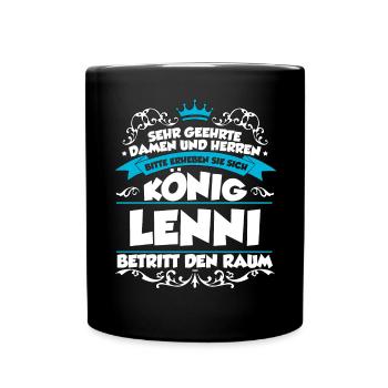 Lenni Name Design - Tasse einfarbig - Schwarz - Vorne