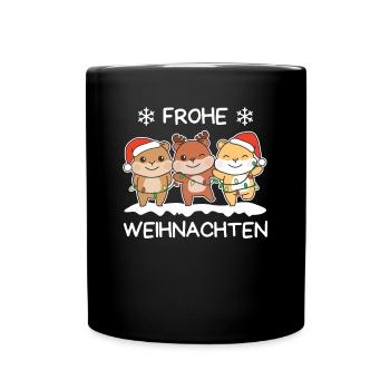 Merry Christmas Hamster Christmas Eve Hamster - Full Colour Mug - black - Front