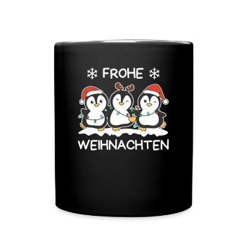 Joyeux Noël Pingouin Réveillon de Noël Pingouins - Mug uni - noir - Devant