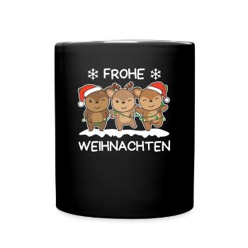 Merry Christmas Deer Christmas Eve Deer - Full Colour Mug - black - Front