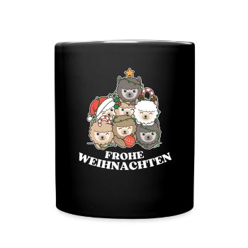 Joyeux Noël Alpaga Réveillon de Noël Alpagas - Mug uni - noir - Devant
