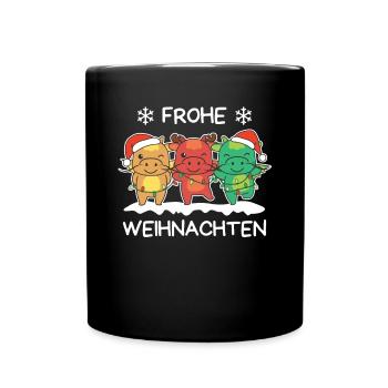 Joyeux Noël Dragon Réveillon de Noël Dragon - Mug uni - noir - Devant