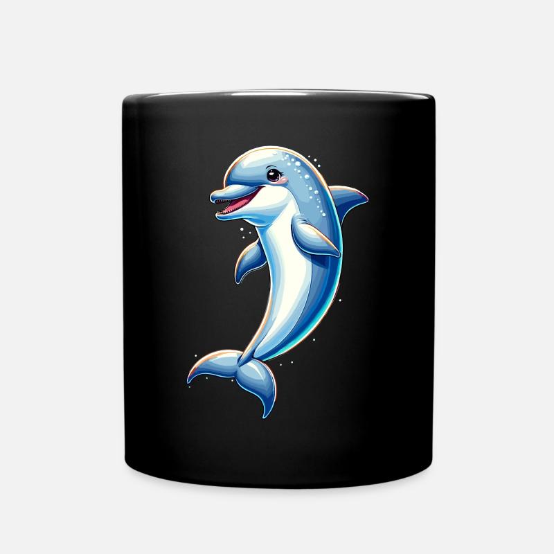 Delfin-Ozean - Tasse einfarbig - Schwarz