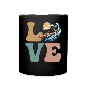 Kajak Kajakfahrer - Tasse einfarbig - Schwarz - Vorne