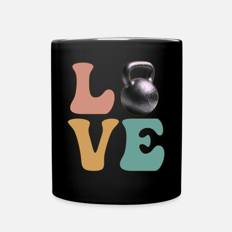 Kettlebell Lifting Gym Workout - Tasse einfarbig - Schwarz