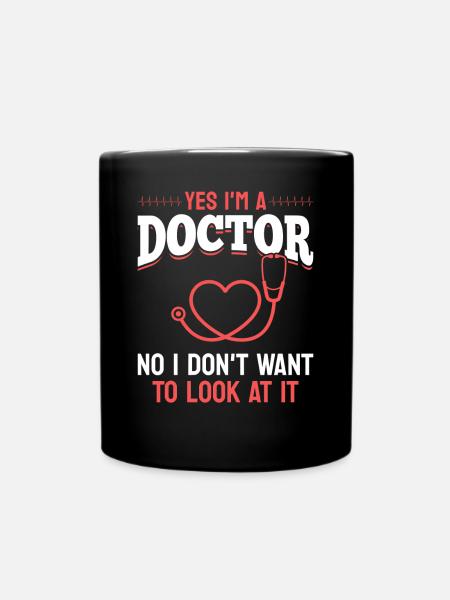 Funny Doctor Sayings Funny Doctor Hospital Doctor - Ensfarvet krus - sort