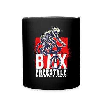 BMX Bicycle Biker Stunt Trick Freestyle Vintage - Full Colour Mug - black - Front