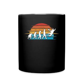 Handballer Evolution Handballteam - Tasse einfarbig - Schwarz - Vorne