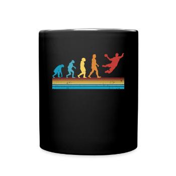 Handballer Evolution Handballteam - Tasse einfarbig - Schwarz - Vorne