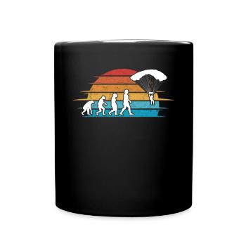 Fallschirmspringer EvolutionFallmschirm Skydive - Tasse einfarbig - Schwarz - Vorne