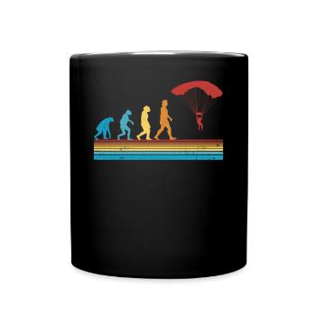Fallschirmspringer EvolutionFallmschirm Skydive - Tasse einfarbig - Schwarz - Vorne