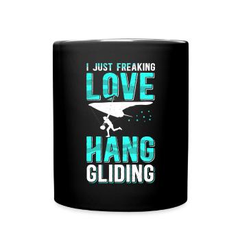 Hang Gliding Hanggliding Hängegleiter Geschenk - Tasse einfarbig - Schwarz - Vorne