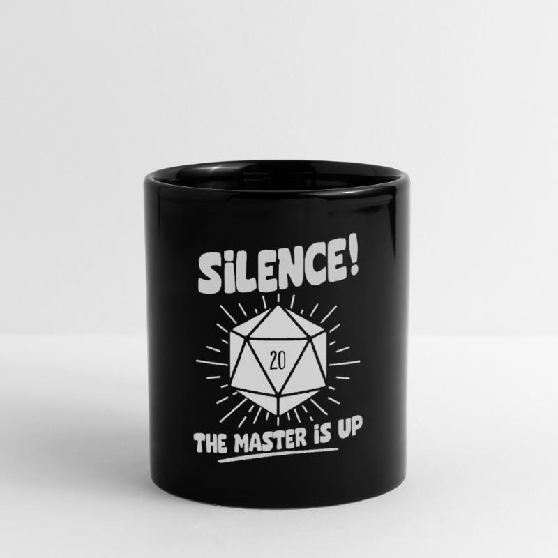 Silence! Le Master Is Up D20 Cube Mug uni