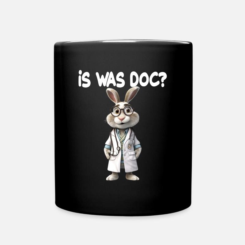 Doktor Hase Is was Doc für einen Arzt Doktor - Tasse einfarbig - Schwarz