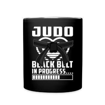 Judo-Schwarzgurt in Arbeit - Tasse einfarbig - Schwarz - Vorne