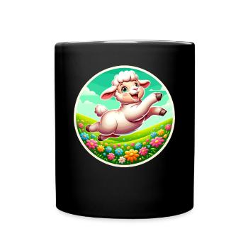 Prairie à moutons - Mug uni - noir - Devant