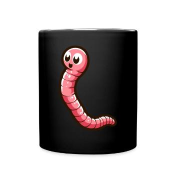 Earthearthworm Funny Cartoon Character - Full Colour Mug - black - Front