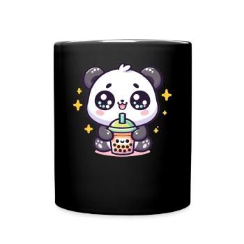 Panda Bubble Tea Boba Kawaii - Mug uni - noir - Devant