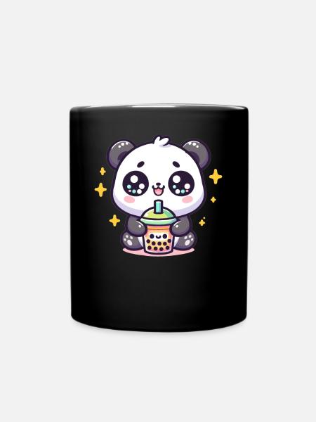 Panda Bubble Tea Boba Kawaii - Mug uni - noir
